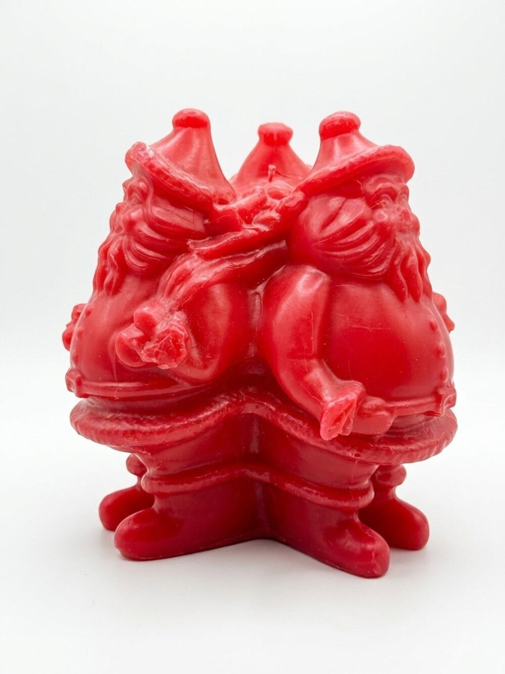 Vintage Collectible 3-Sided Santa Claus Wax Candle – Holiday Tabletop Decor